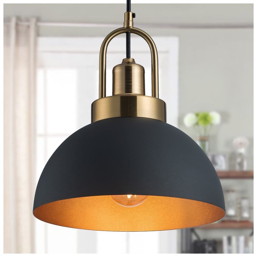 Retro Industrial Style Chandelier, 9.84 inches in Height, Black and Gold